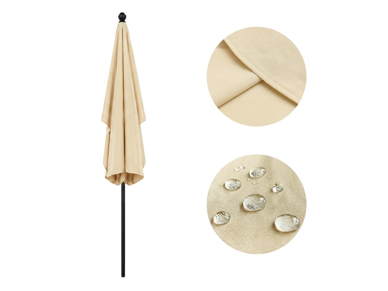  Parasol de plage floks avec protection uv beige, poids 2,8 kg dimensions l200xl123xh235 cm FLOKS - Conforama B
