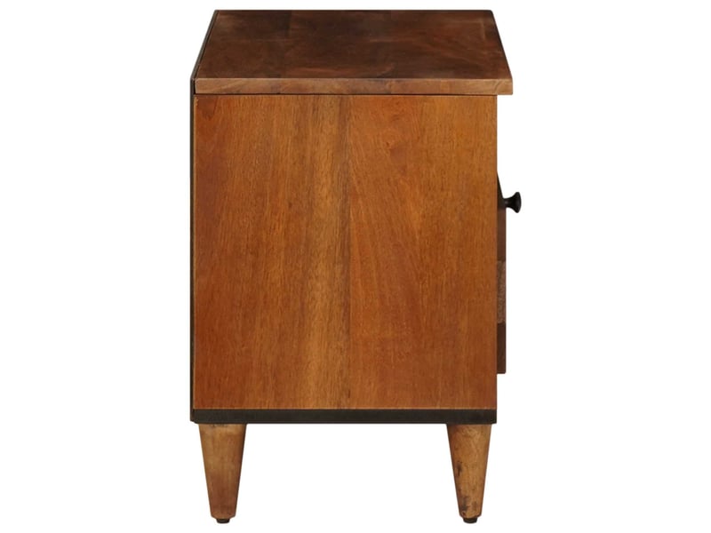 Meuble tv - banc tv - meuble de rangement noyer 80 x 33 x 46 cm bois de mangue massif - Conforama E