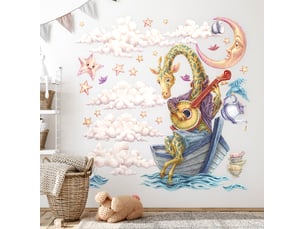 Sticker mural - animaux pastel100x142 cm