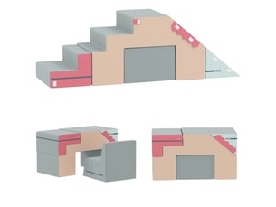Jeu de construction - cuir pu - multicolore - éclairage led