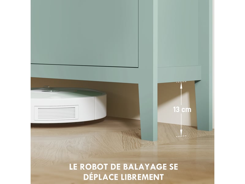  Meuble à chaussures 20 paires, armoire à chaussures avec 4 tiroirs rabattables, étagères amovibles et réglables, vert  - Conforama R