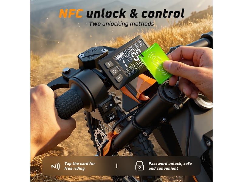  Mt2 moto cross électrique double suspension nfc, orange  - Conforama E