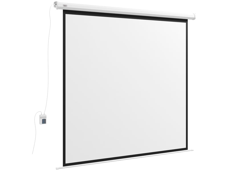  Écran de projection motorisé 96 pouces, 1:1 4k hd, 195l x 8l x 182h cm, fixation mural ou plafond avec télécommande  - Conforama B