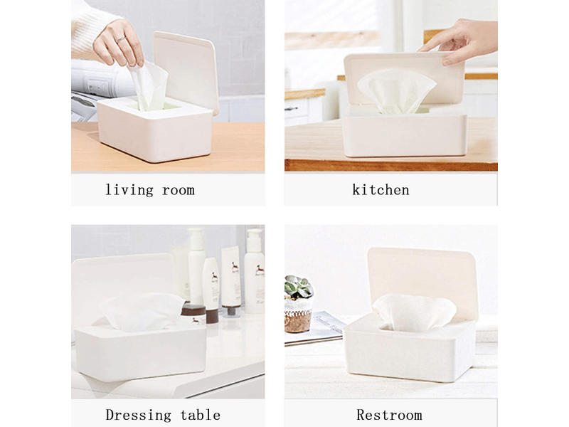 Étui pour boîte à mouchoirs, pour lingettes bébé, serviettes, etc. - 1 pièce, gris, 20,5 × 12 × 10 cm - Conforama D