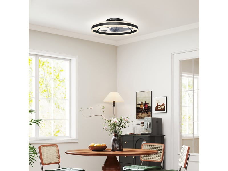 Ventilateur de plafond led télécommande noir blanc - Conforama B