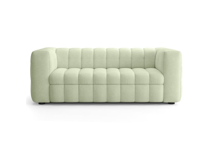  Canapé capitonné convertible 3 places en tissu chenille vert sauge - ouverture express - cester Cester - Conforama A