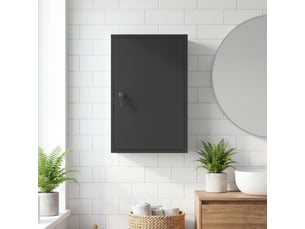 Armoire à pharmacie 2 étagères 3 niveaux verrouillable dim. 40l x 18l x 60h cm 2 clés métal noir