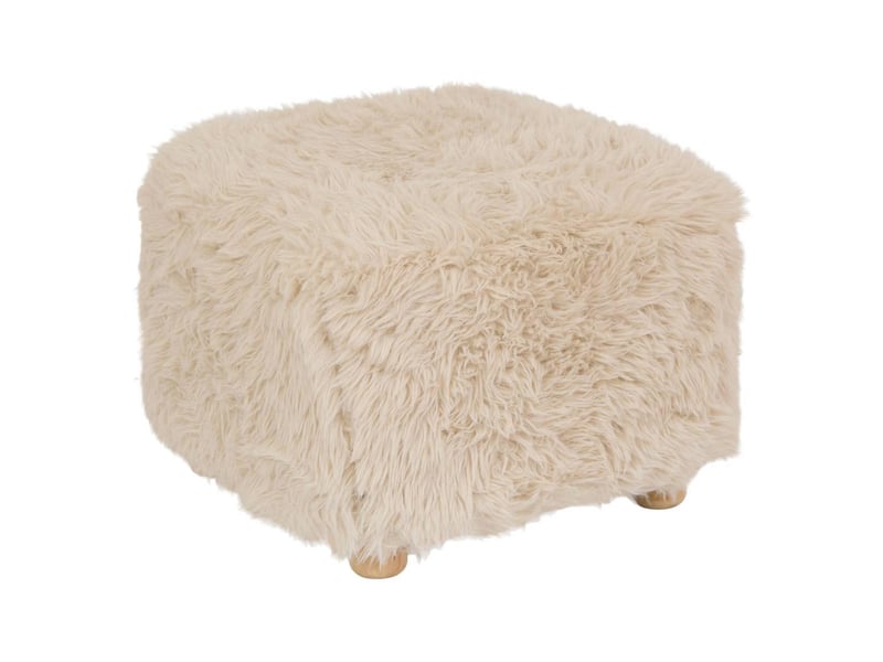  Tabouret d'appoint carré duvia 40cm beige lin  - Conforama A