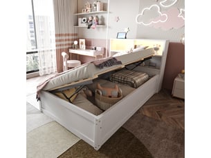 Lit banquette 90x200 cm <strong></strong>  <strong></strong> coloris blanc