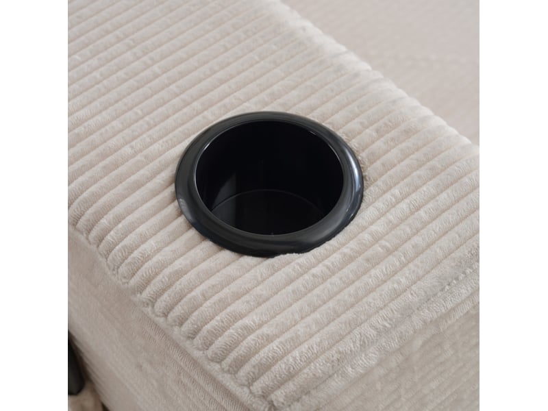 Canapé convertible 185x92,5x60 cm blanc en corduroy, 2 places, pliable pour salon et chambre - Conforama E