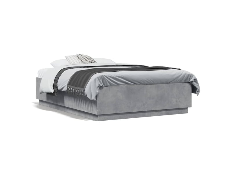  Lit double- lit adulte -  cadre de lit sans matelas gris béton 120x190 cm  - Conforama A