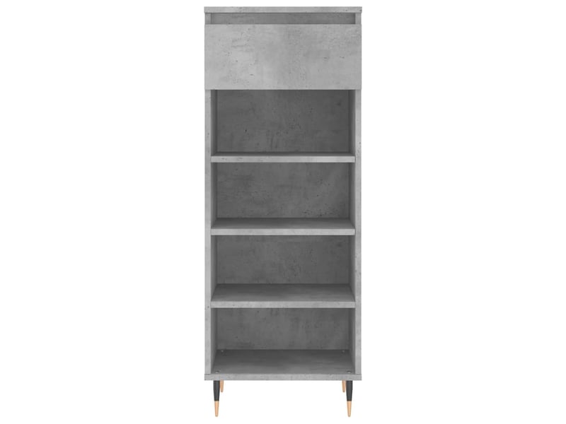 Meuble à chaussure, armoire à chaussures gris béton 40x36x105 cm bois d'ingénierie shl1611  - Conforama E