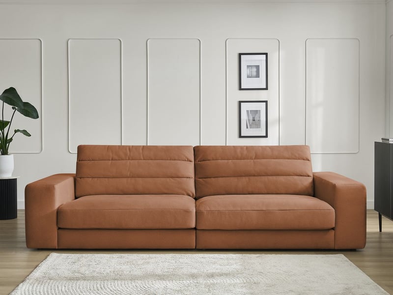  Bobochic canapé droit fixe 3 places sierra velours orange SIERRA - Conforama D