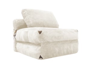 Fauteuil convertible WISHDOR Velours côtelé blanc