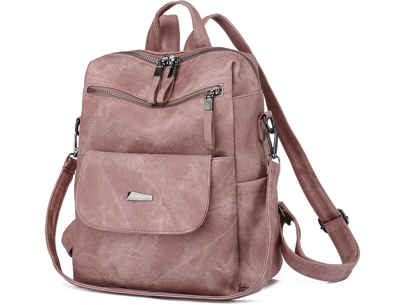  Sac à dos femme en cuir, petit format – imperméable, anti-vol, bandoulière pour ladies-rose  - Conforama A