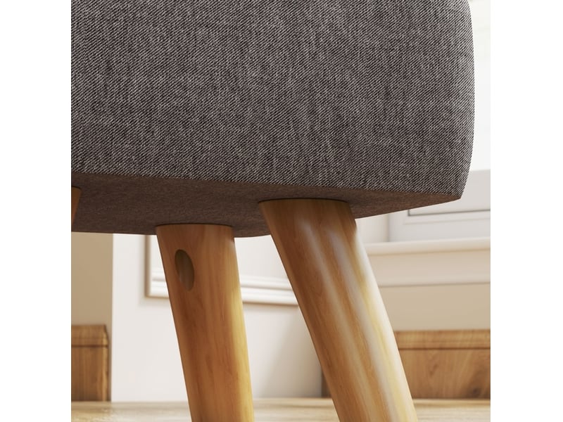  Pouf 27x27x26 cm avec pieds en bois gris  - Conforama D