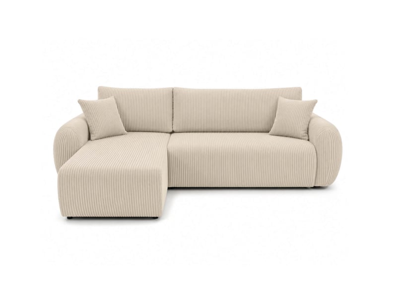 Alya - canapé d'angle convertible et réversible 3 places en velours côtelé - Conforama E