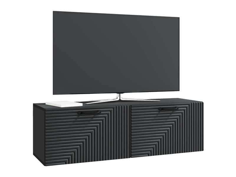  Meuble tv - banc tv - meuble de rangement mural noir 98 x 31 x 30 cm bois d'ingénierie  - Conforama C
