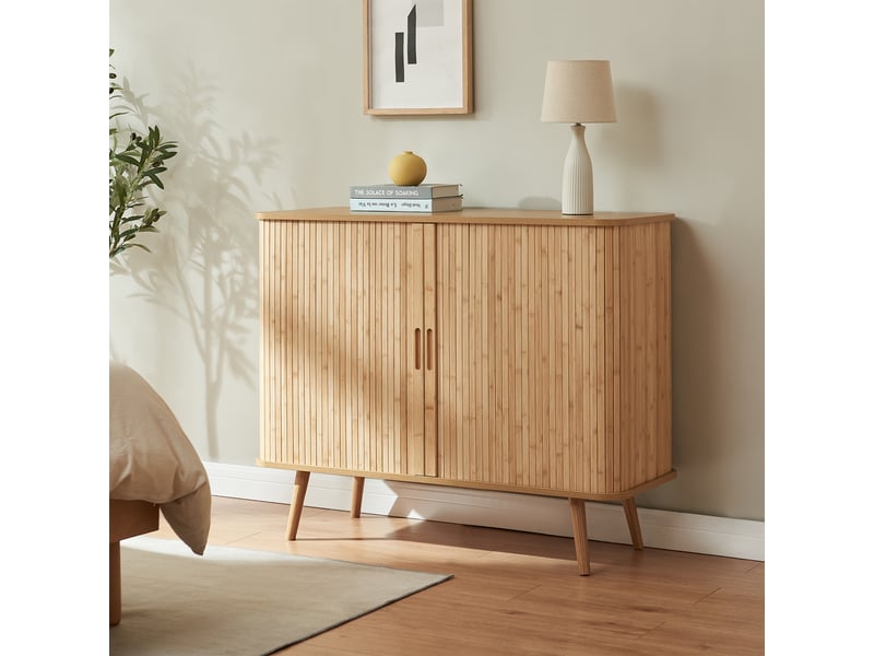 Meuble d’appoint nordkapp 100 x 40 x 80 cm bambou naturel [en.casa]  - Conforama C