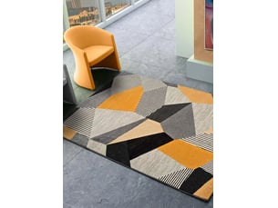 Tapis atticgo gladys rectangulaire gris et moutarde - 100% polypropylène, style moderne