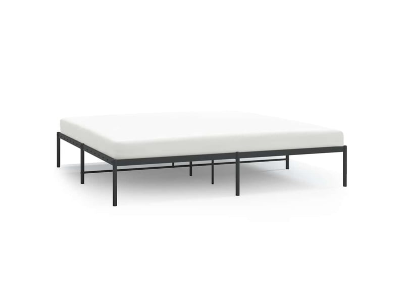  Lit double- lit adulte -  cadre de lit métal sans matelas noir 200x200 cm  - Conforama A