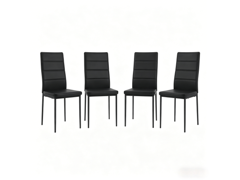  Chaises polyvalentes à dossier haut - parfaites pour lecture, café et salle à manger, lot de 4, installation sur place  - Conforama A