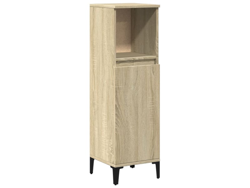  Meuble salle de bain rangement, commode chêne sonoma 30x30x100 cm shl7030  - Conforama A