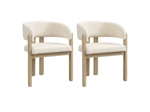 Chaise de salle à manger 60x51x80 cm - lot de 2 - bouclette - confort quotidien - design moderne - pour salle à manger - bois naturel