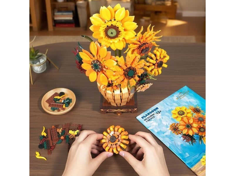  Tournesol a construire 1180 pieces avec vase et led 151498_AABPQ25277_6_DROPFR - Conforama C