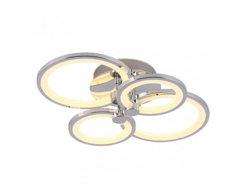  Fabrilamp sydney, plafonnier, moderne, led, 76 w, 10260 lm, 3000-4000-6500 k, chromé, 13.5 x 55 x 41 cm 155984020 - Conforama E