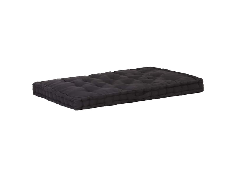  Coussin de plancher de palette, coussin d'assise coton 120x80x10 cm noir cf55519  - Conforama A