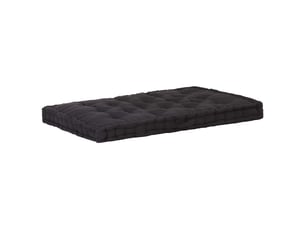 Coussin de plancher de palette, coussin d'assise coton 120x80x10 cm noir cf55519