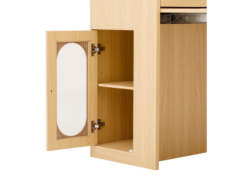  Îlot de cuisine 83x46x96 cm extensible mdf naturel et blanc  - Conforama D