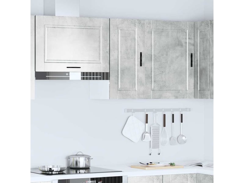  Meuble de rangement, armoire murale de cuisine porto gris béton bois d'ingénierie shl9172  - Conforama C