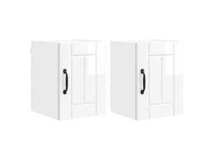 Meuble mural de cuisine, armoire de cuisine 2 pcs blanc brillant bois d'ingénierie shl7750