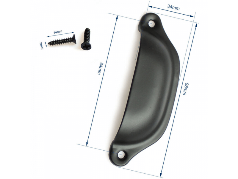 Poignée de porte coulissante - poignée pour meuble - fer - 10 pièces - 9,8 x 3,3 cm - noir  - Conforama D