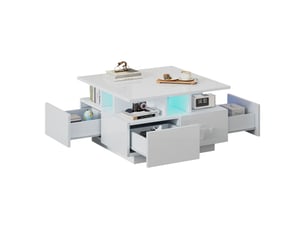 Table basse carré(e) coloris blanc <strong>ATELIER CONFORTIEL</strong> <strong></strong> - 70 cmx70 cm