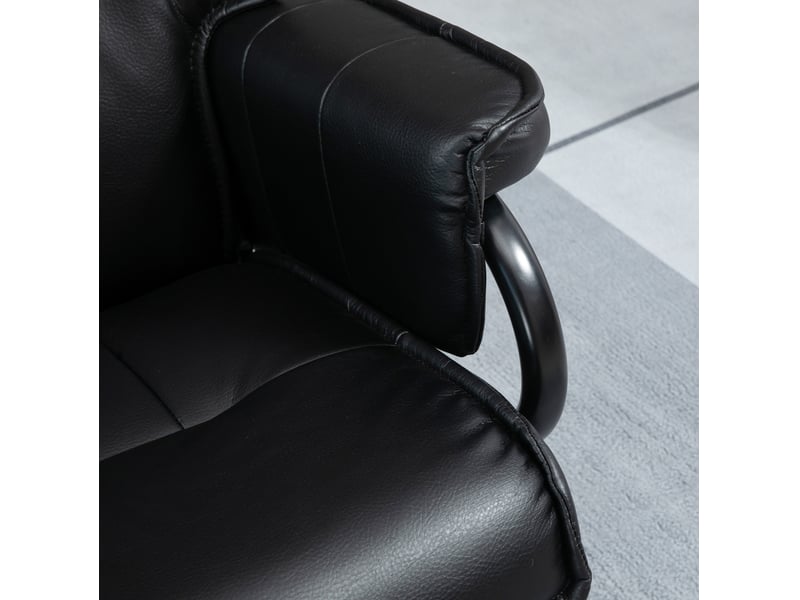 Fauteuil relax pivotant 75x84x101 cm – noir – dossier inclinable à 135° avec repose-pieds - Conforama D
