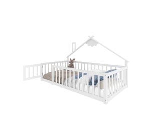 Lit simple 90x190 cm OKWISH coloris blanc
