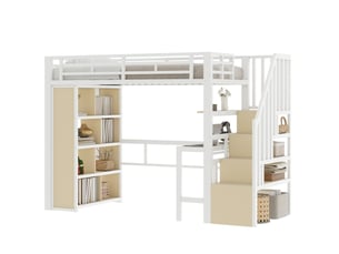 Lit mezzanine 90x200 cm MEUBLIV   coloris blanc
