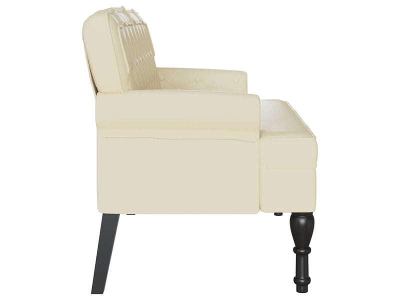  Banc chesterfield, canapé 2 places crème 119,5x64,5x75 cm cuir synthétique  - Conforama E
