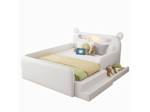 Lit avec rangement 140x200 cm <strong>HAUSS SPOLE</strong> <strong></strong> coloris blanc