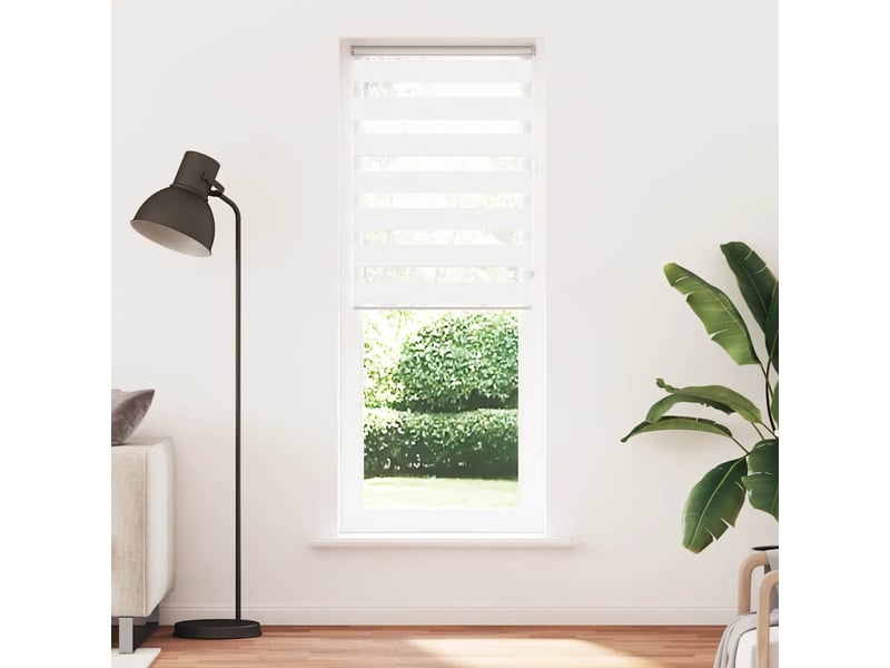  Store zèbre, store de fenêtre blanc 70x200 cm largeur du tissu 65,9 cm polyester cf48418  - Conforama A