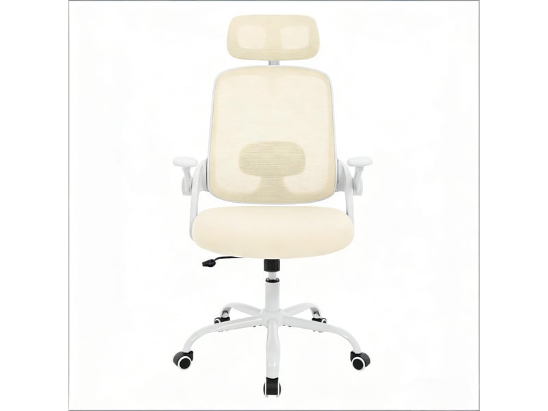  Chaise de bureau ergonomique,63,5x47x109,5-117,5 cm,maille,beige  - Conforama A