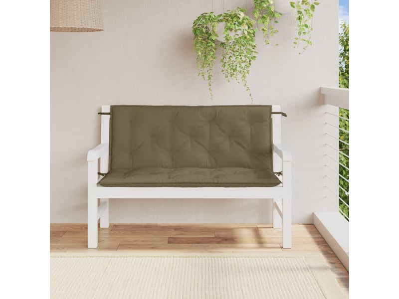  Lot de 2 coussins de banc de jardin, coussins d'assise taupe mélangé tissu cf58699  - Conforama C