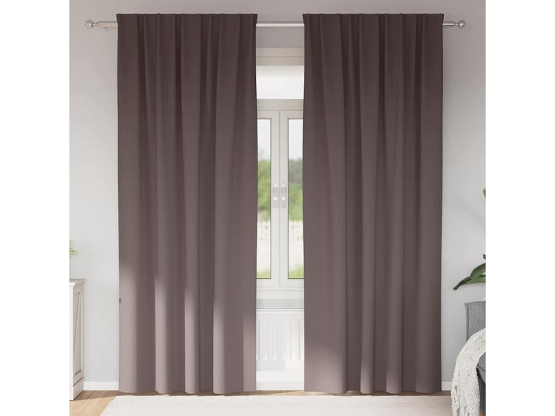  Lot de 2 rideaux occultants, rideaux black-out avec anneaux marron foncé 225 x 140 cm cf44702  - Conforama B