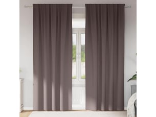 Lot de 2 rideaux occultants, rideaux black-out avec anneaux marron foncé 225 x 140 cm cf44702