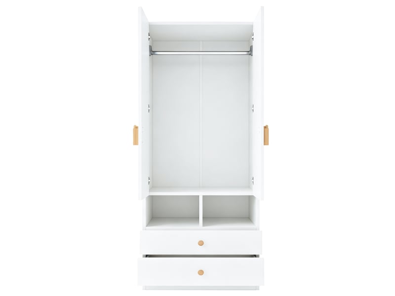  Armoire,70x50x170 cm,2 portes, 2 tiroirs avec rangement,mdf,blanc  - Conforama E