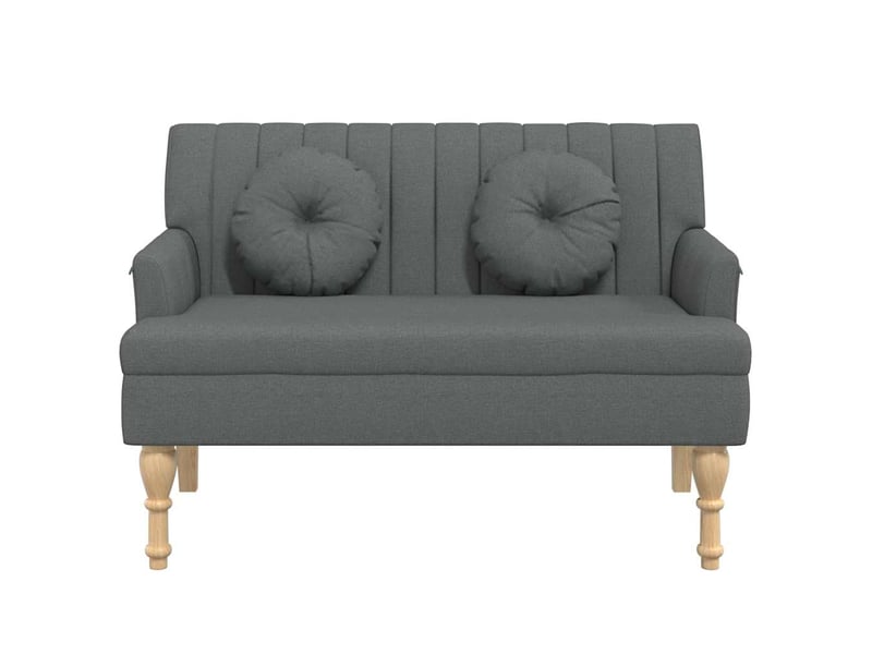  Banc chambre avec coussins gris foncé 113x64,5x75,5 cm tissu  - Conforama D