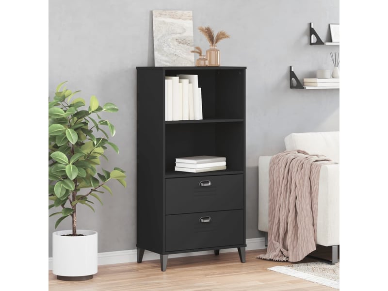  Bibliothèque, meuble de rangement salon viken noir 60x35x123 cm bois d'ingénierie  - Conforama C